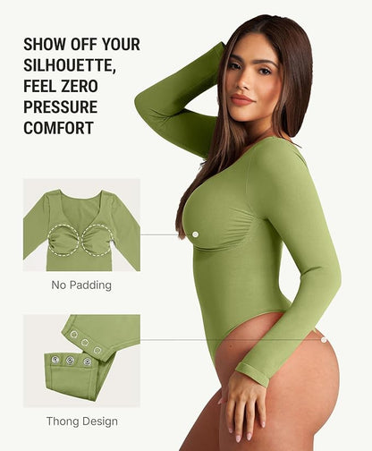 Long Sleeve Ruched Bodysuit - Flaunt Your Curves!